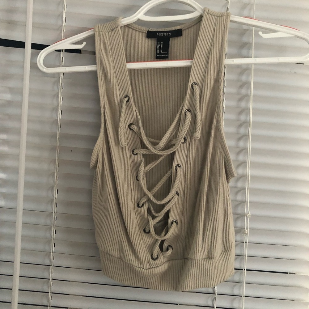 Lace up crop top